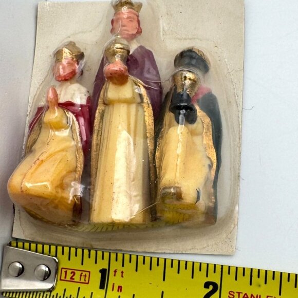 1973 Walco Wise Men Panorama Ornament Christmas Figurines Hand-Painted 3 Pc - Picture 2 of 7